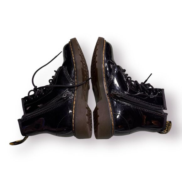 DR MARTENS - Junior 1460 Patent Leather Lace Up Inner Ankle Zipper Boots Size 1 - Picture 6 of 7